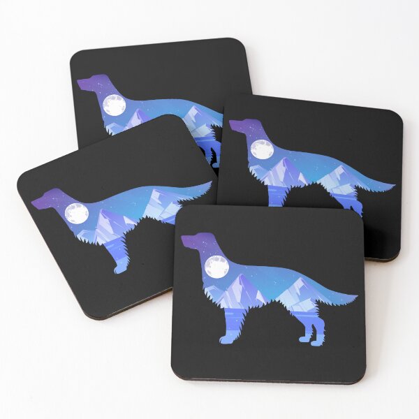 Artikelvorschau, Englischer Setter-HundeSilhouette-Mond-Natur-Geschenk entworfen und verkauft von alaechamlal.