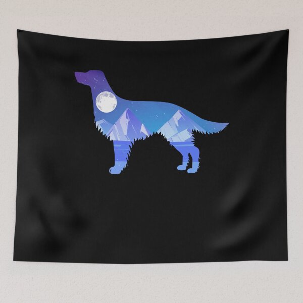 Artikelvorschau, Englischer Setter-HundeSilhouette-Mond-Natur-Geschenk entworfen und verkauft von alaechamlal.