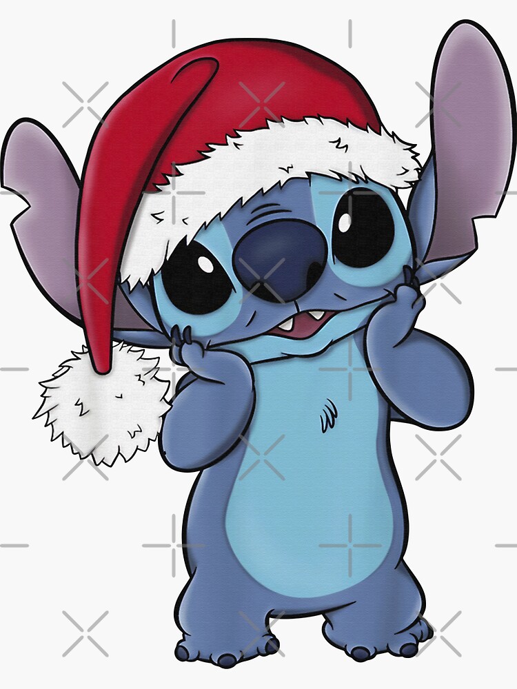 Lilo & Stitch Christmas Santa Hat Stitch Portrait | Sticker