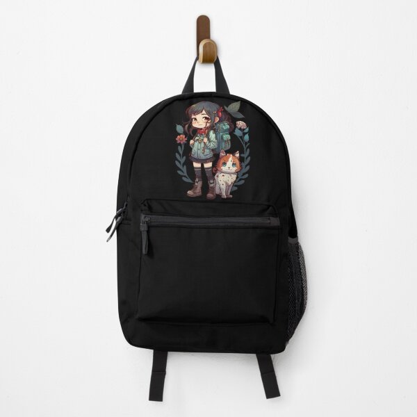 Item preview, Girl & Cat Kawaii Anime Floral Cat Lover designed and sold by SecretDicer.