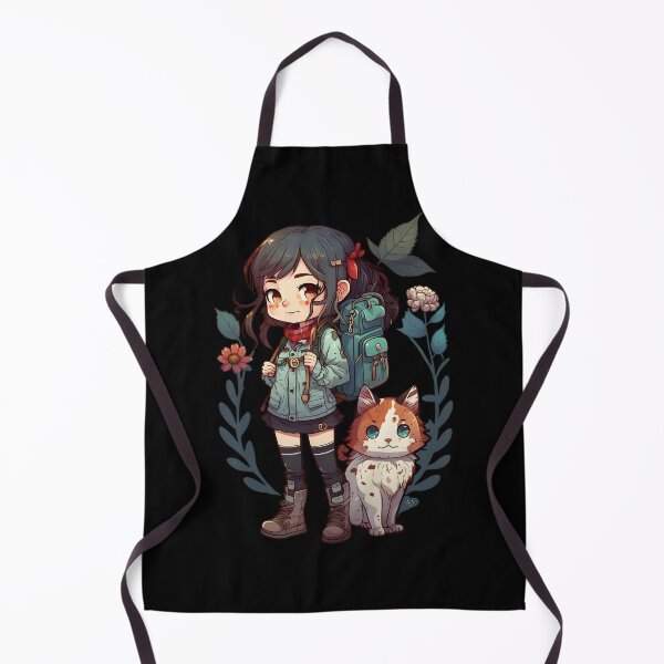 Item preview, Girl & Cat Kawaii Anime Floral Cat Lover designed and sold by SecretDicer.