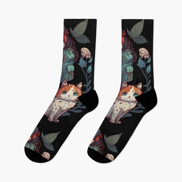 Item preview, Girl & Cat Kawaii Anime Floral Cat Lover designed and sold by SecretDicer.