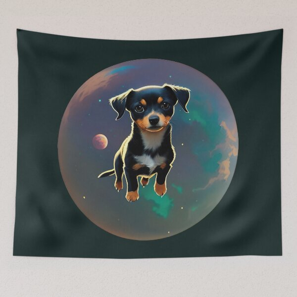 Item preview, Chiweenie Puppy in Space designed and sold by Aww_To_Z Animals.