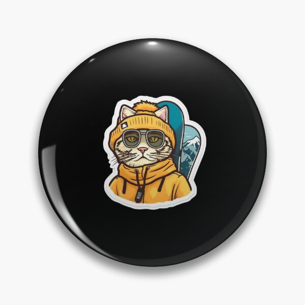 Item preview, Yellow Snowboarding Cat designed and sold by c4k5llc.