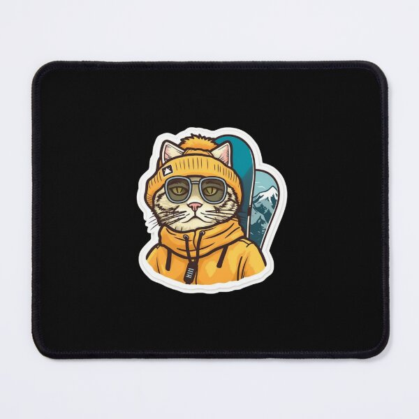 Item preview, Yellow Snowboarding Cat designed and sold by c4k5llc.