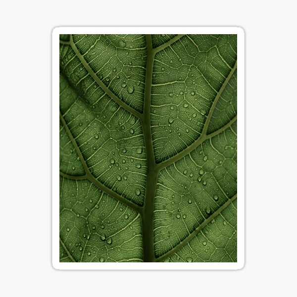 Green Leave After Rain Sticker