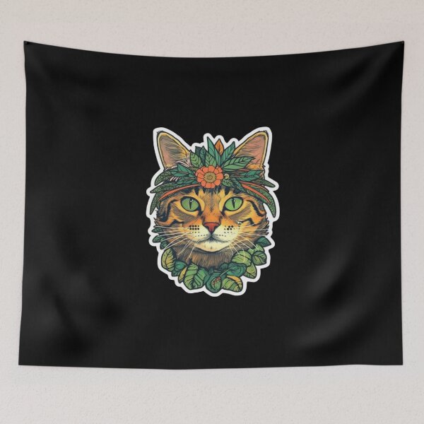 Item preview, Jungle Cat Floral Cat designed and sold by c4k5llc.
