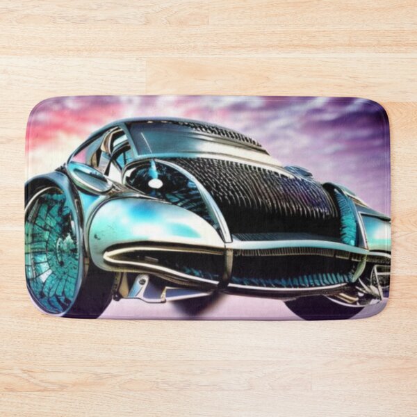 Item preview, Futuristic Race: A Detailed Front View of an Expensive Future Car on a Purple Sky Road designed and sold by masabo.