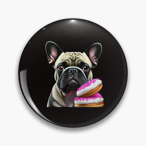 Item preview, French bulldog lovers, sweet frenchie black and white with pink donuts designed and sold by storerichard ⭐⭐⭐⭐⭐.