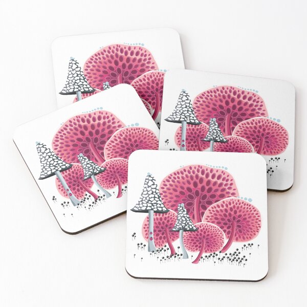 Item preview, Group of pink mushrooms designed and sold by Alex  Blud.