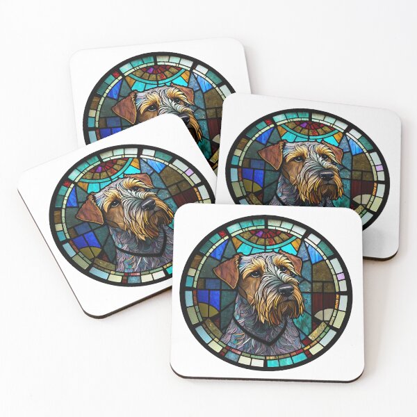 Item preview, Stained Glass Terrier in a Circle  designed and sold by Kalligraphika.