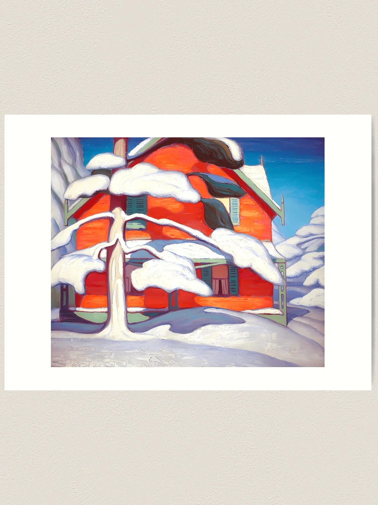 Discount Lawren Harris - Pine Tree and Red House - Group of Seven, Giclee Canvas