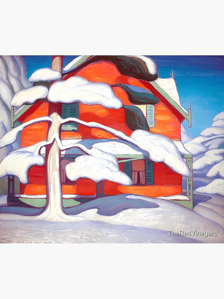 Lawren Harris selling - Pine Tree and Red House - Group of Seven, Giclee Canvas