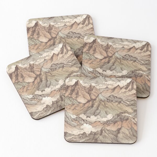 Item preview, Endless Pattern Mountain Range Muted Colours designed and sold by Posterdom.