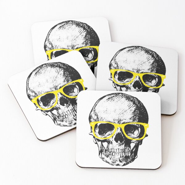 Item preview, skull with yellow glasses designed and sold by mptshirtdesign.