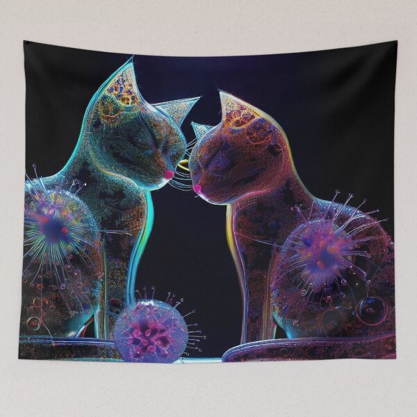 Item preview, Love on velvet paws - Two cats united designed and sold by Girih.