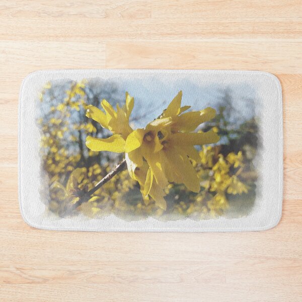 Item preview, Happy spring vibrant forsythias Digital Watercolor original artwork designed and sold by paragonDesign28.