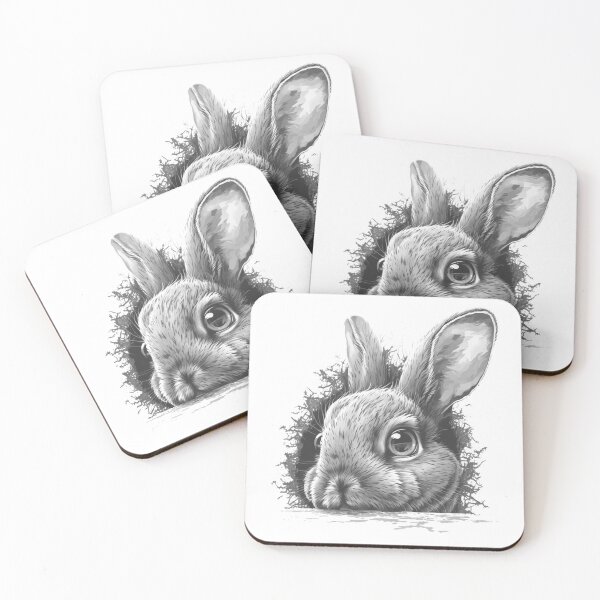 Item preview, Realism Black and White Rabbit Head designed and sold by ImaginePrintsHQ.