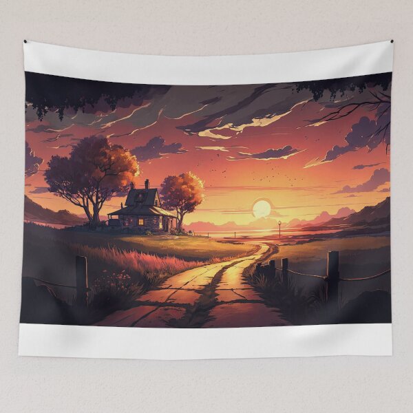 Item preview, Autumn Sunrise in the Village designed and sold by FireScreen.