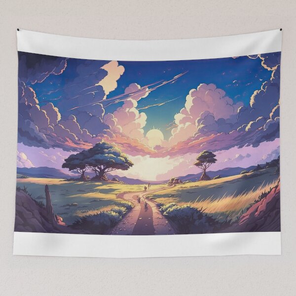 Item preview, Summer Fields: Dancing Trees and Fluffy Clouds designed and sold by FireScreen.