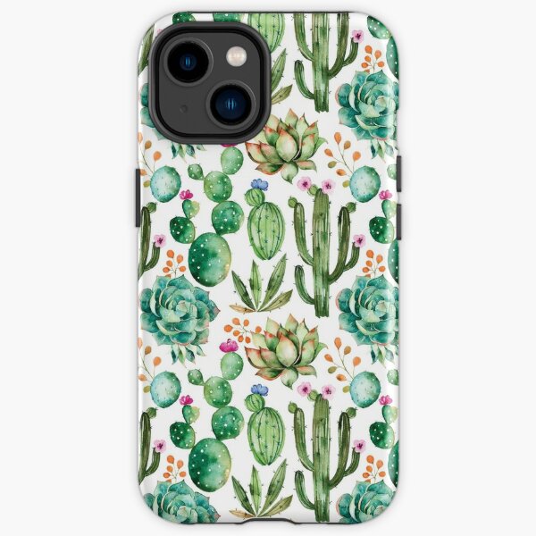 Watercolor Cactus Pattern iPhone Tough Case