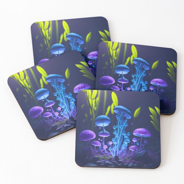 Item preview, Magic Mushrooms Blue And Purple - Mushrooms designed and sold by internlvisions.