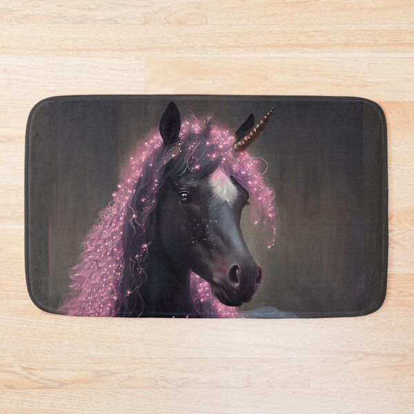Item preview, Unicorn Black and Pink Fairy Surreal Fantasy Creature Portrait designed and sold by BluedarkArt.