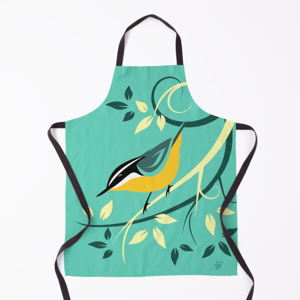 Item preview, Decorative Nuthatch Art On Teal Background designed and sold by studioart.