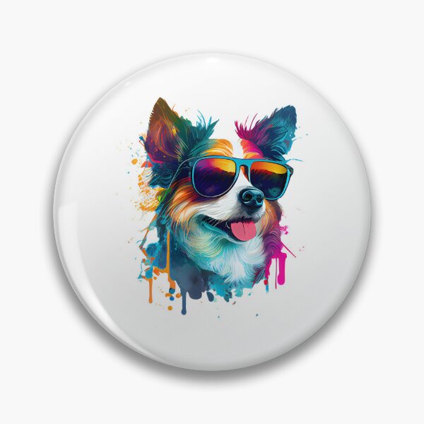 Artikelvorschau, Farbenfroher cooler Border Collie Hund mit Sonnenbrille entworfen und verkauft von MLArtifex.