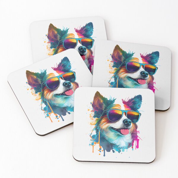 Item preview, Colorful cool border collie dog with sunglasses designed and sold by MLArtifex.