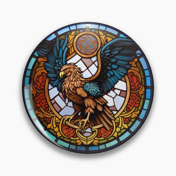 Item preview, Stained Glass of an Eagle in a Circle  designed and sold by Kalligraphika.