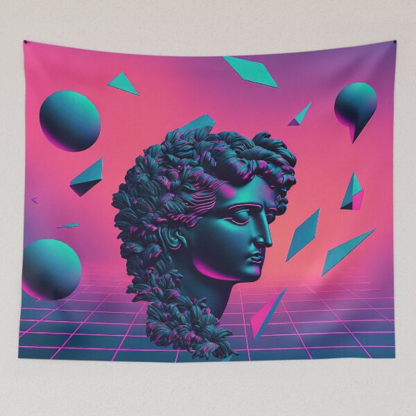 Item preview, Geometric Dreamscape: A Vaporwave Tribute to Classical Beauty designed and sold by Mullet Monkey.