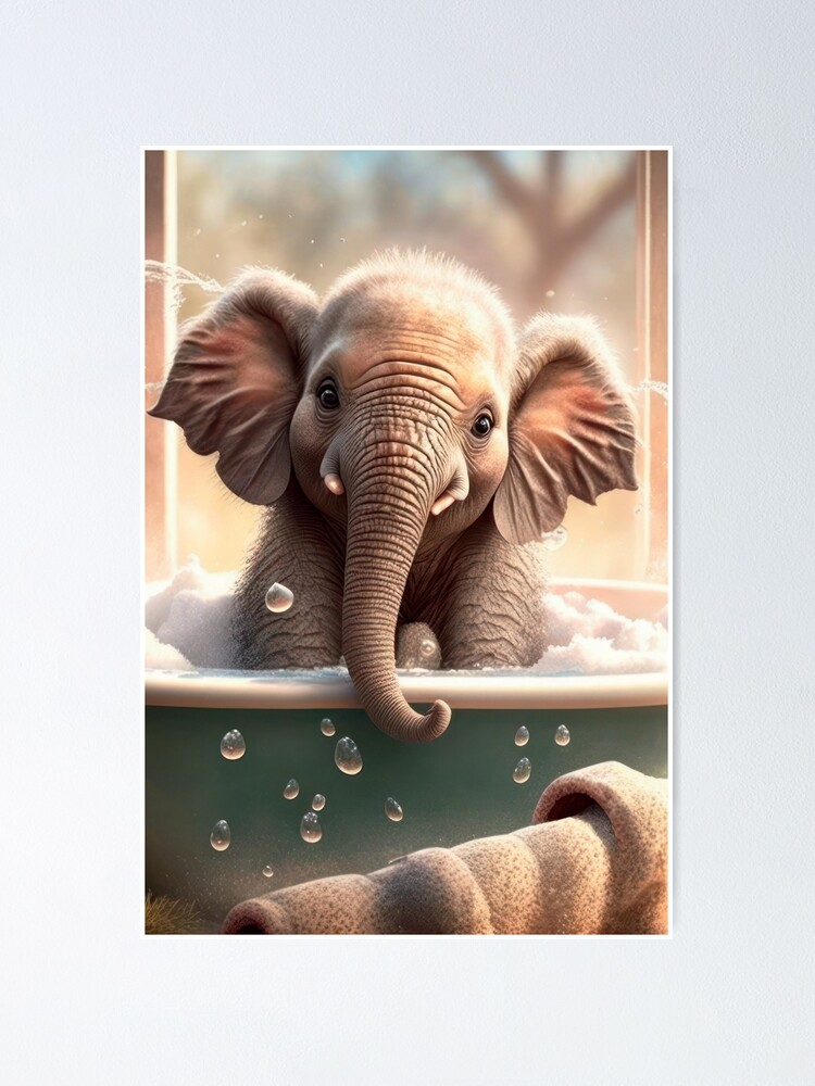 Elephant and Baby Poster Print, 24x36 : : Home