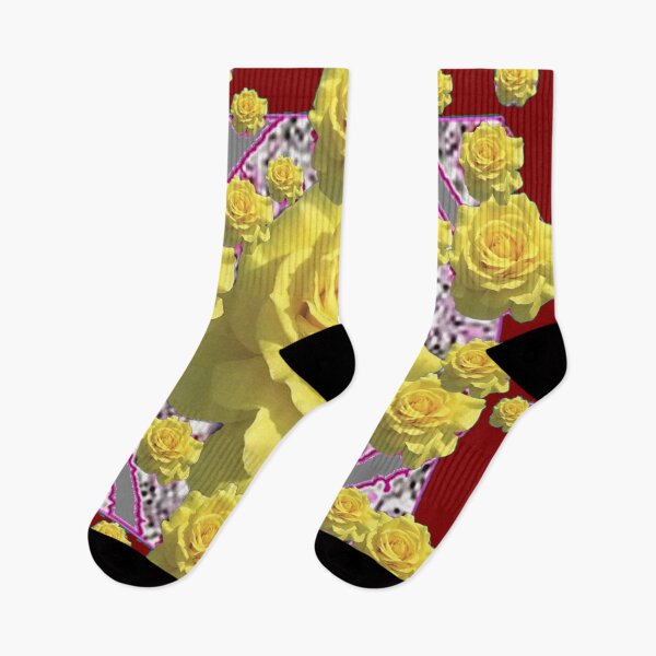 Item preview, YELLOW ROSE GARDEN PATTERN GREY-MAROON ART designed and sold by sharlesart.