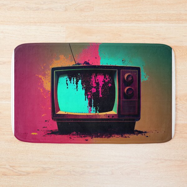 Item preview, Hand-drawn comic retro TV set. Colorful background in art retro-futuristic style designed and sold by anytka.
