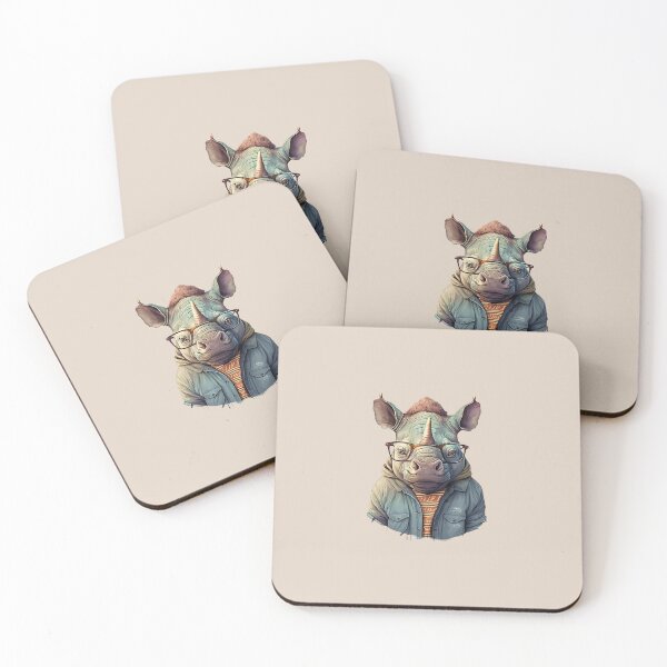 Item preview, Hipster Rhino V1 designed and sold by HipsterAnimals.