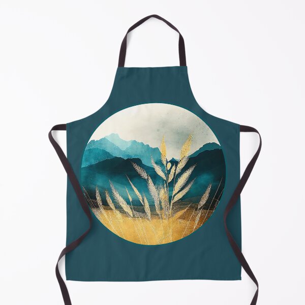 Item preview, Golden Wheat Fields with Teal Mountains designed and sold by TheArtMage.
