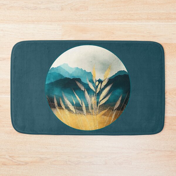 Item preview, Golden Wheat Fields with Teal Mountains designed and sold by TheArtMage.