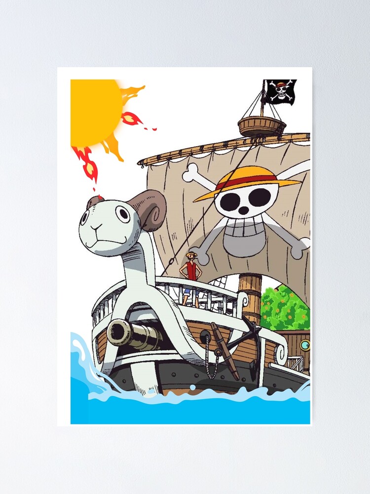 going merry one piece boat Mounted Print for Sale by AnimeTwins