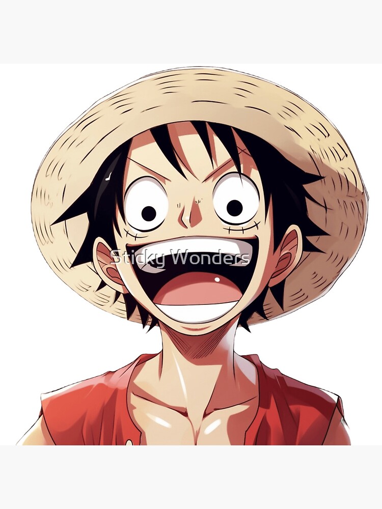 Luffy, one piece hero, smiling under the sun with his straw hat