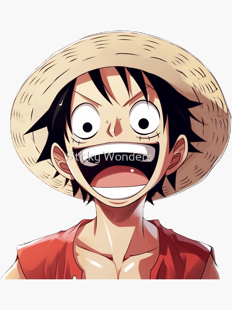 Sticker avec l'œuvre « Chapeau de paille (Luffy - One Piece) » de