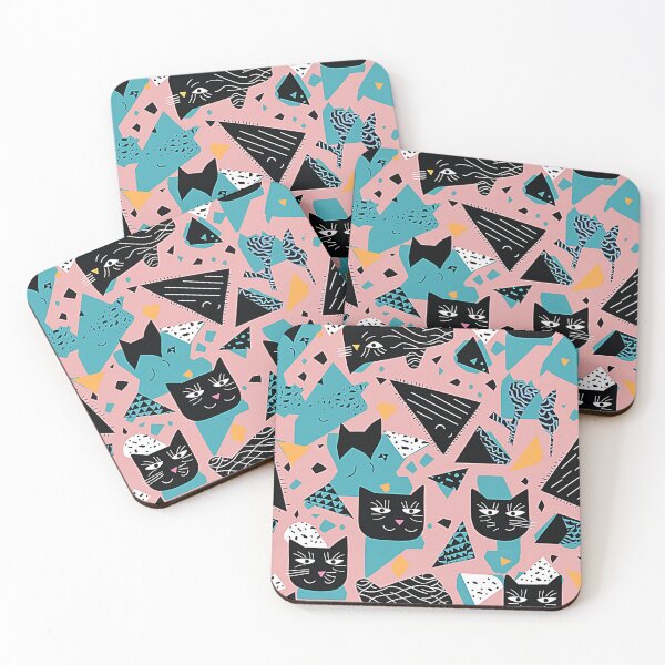 Item preview, Kitten Cuteness: A Memphis Pattern of Playful Felines designed and sold by Banded-Canyon.