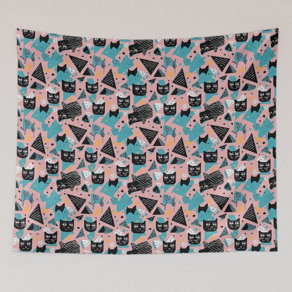 Item preview, Kitten Cuteness: A Memphis Pattern of Playful Felines designed and sold by Banded-Canyon.