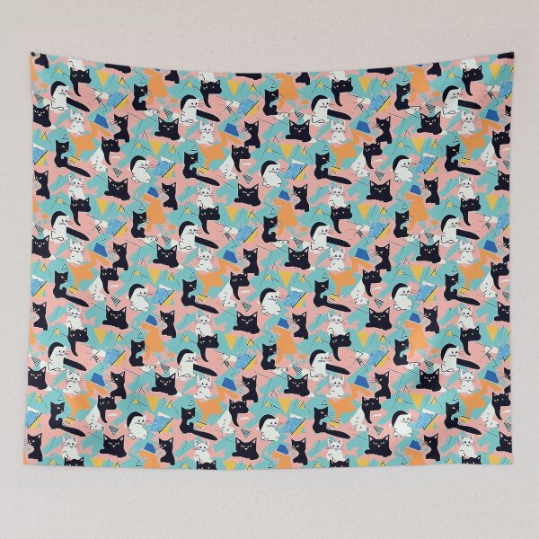 Item preview, Kitten Cuteness: A Memphis Pattern of Playful Felines designed and sold by Banded-Canyon.