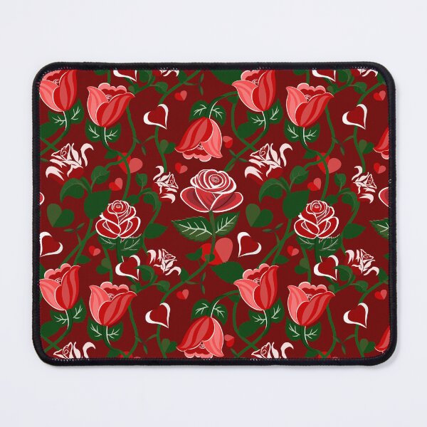 Item preview, Cute Hearty Rose Flowers with Green Leaves Red Pattern designed and sold by Moyanana.