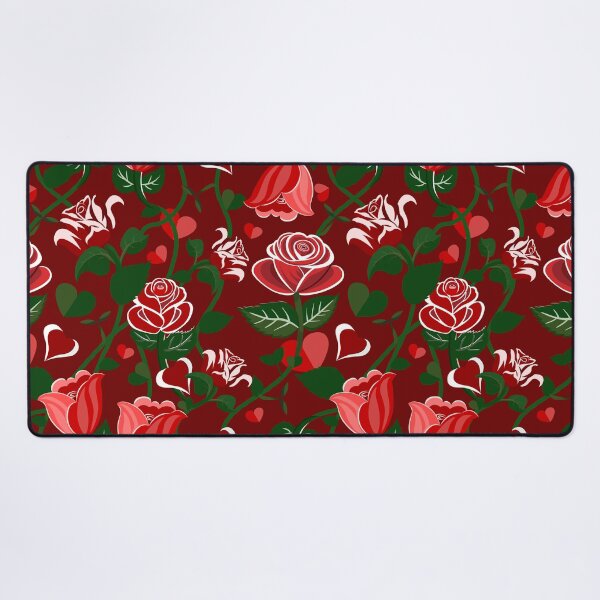 Item preview, Cute Hearty Rose Flowers with Green Leaves Red Pattern designed and sold by Moyanana.
