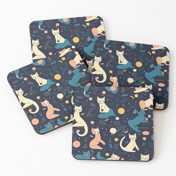 Item preview, Kitten Cuteness: A Memphis Pattern of Playful Felines designed and sold by Banded-Canyon.