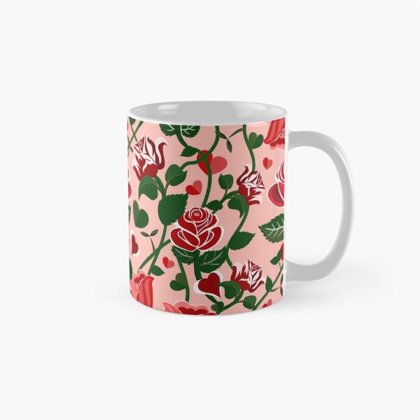 Item preview, Cute Hearty Rose Flowers with Green Leaves Pink Pattern designed and sold by Moyanana.