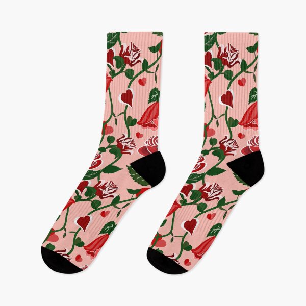 Item preview, Cute Hearty Rose Flowers with Green Leaves Pink Pattern designed and sold by Moyanana.