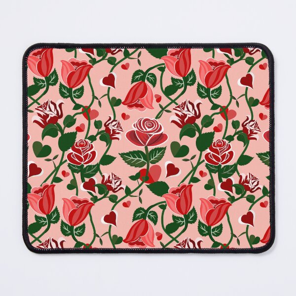 Item preview, Cute Hearty Rose Flowers with Green Leaves Pink Pattern designed and sold by Moyanana.